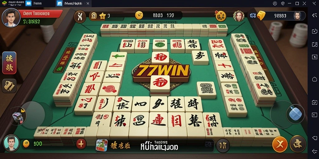 Screenshot gameplay 77WIN menampilkan keseruan bermain Mahjong.