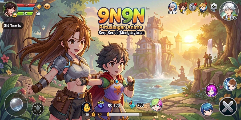 Tampilan seru dari gameplay anime di 9N9N.
