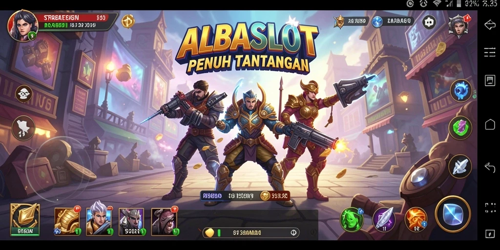 Screenshot gameplay menampilkan aksi strategis yang menantang di ALBASLOT.