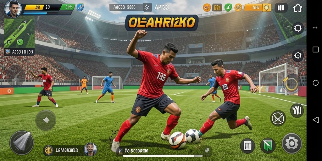 Screenshot utama API33 menampilkan aksi seru dalam permainan olahraga.