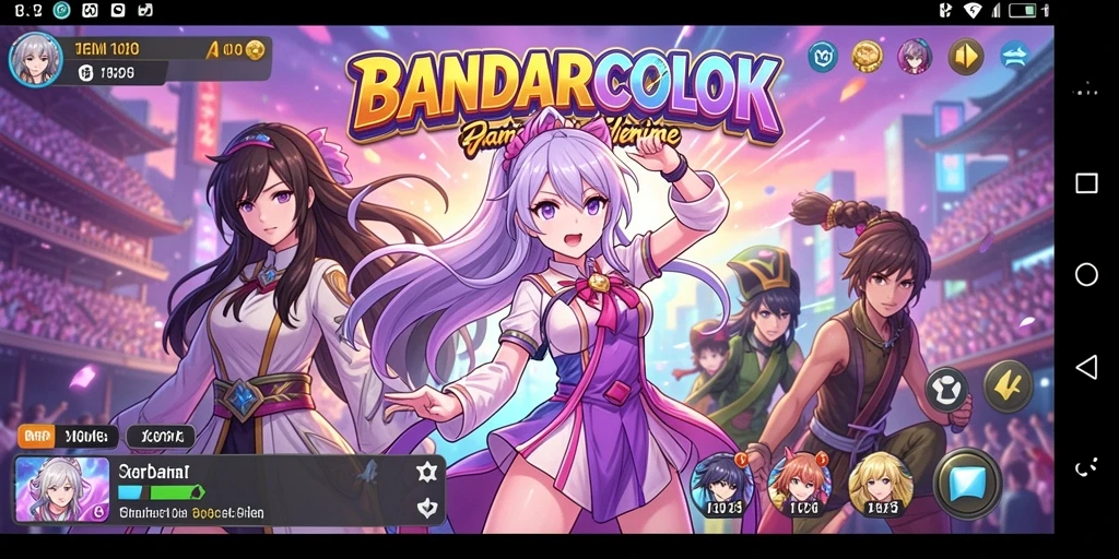Tampilan gameplay BANDARCOLOK yang penuh warna dan dinamis.