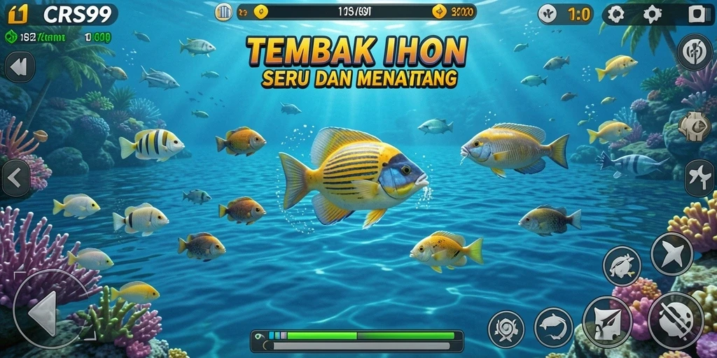 Tangkapan layar menunjukkan aksi seru berburu ikan.