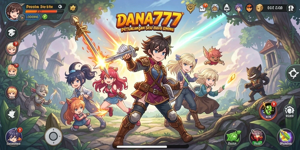 Tampilan gameplay DANA777 yang penuh warna dan mendebarkan.