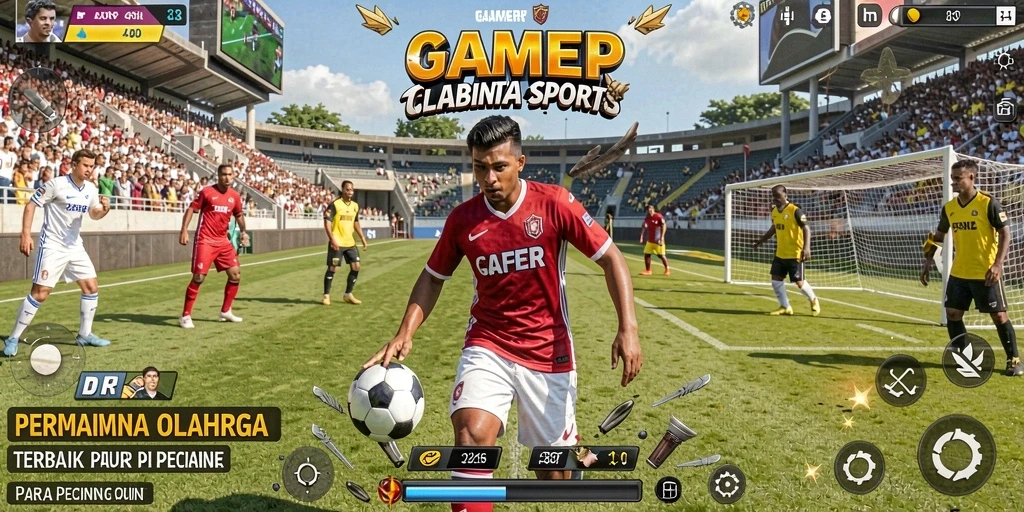 Tampilan aksi seru dalam gameplay olahraga di GAMERP.