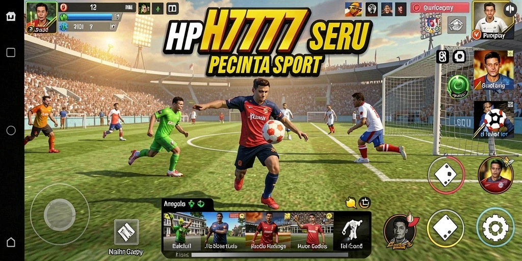 Tampilan dinamis gameplay olahraga di HP777 yang seru.