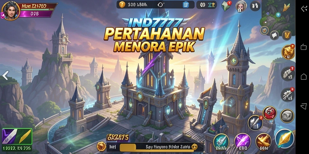 Tampilan gameplay <strong>IND777</strong> yang mendebarkan di level menara.