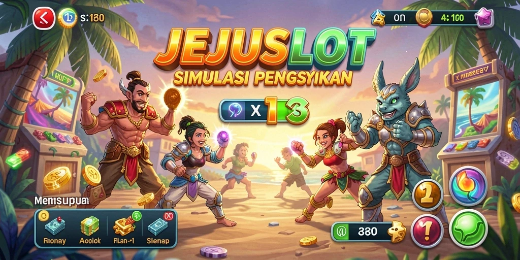 Tampilan seru gameplay JEJUSLOT dengan mesin slot menarik.