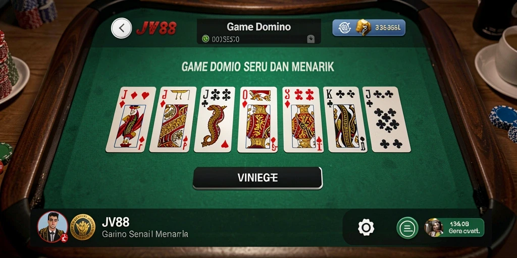 Screenshot gamplay Domino JV88 yang menarik dan seru.