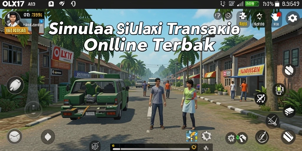 Tampilan gameplay OLX17 dengan transaksi virtual yang interaktif.