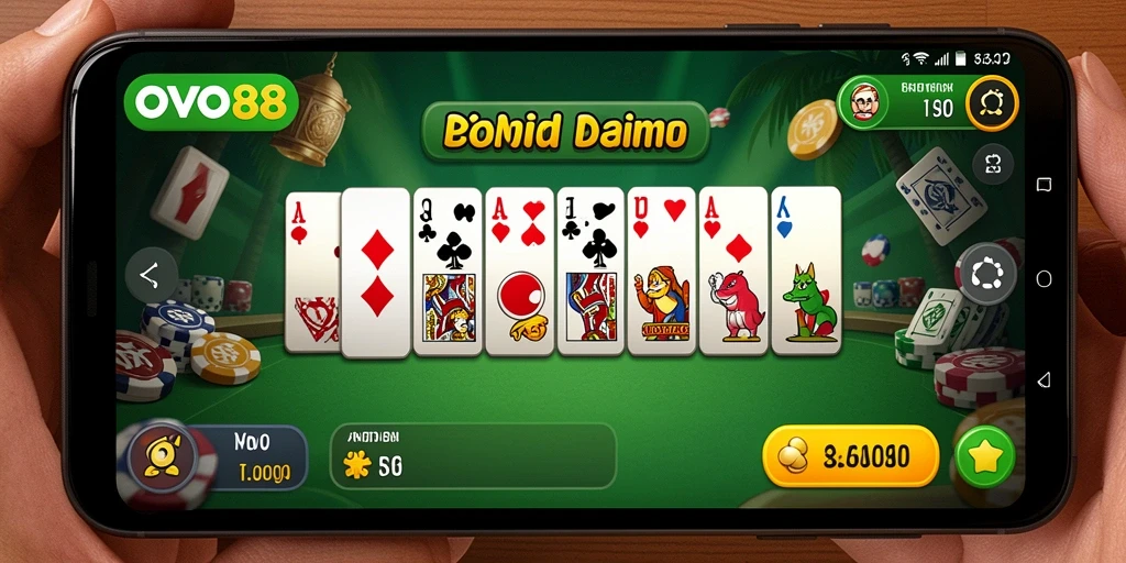 Tampilan gameplay OVO88 dengan aksi seru permainan Domino.