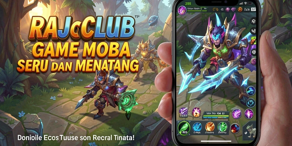 Tampilan menarik gameplay MOBA di RAJACLUB.