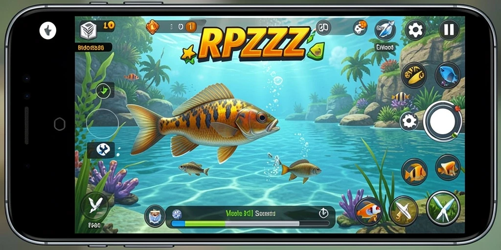 Menampilkan gameplay RPZZZ dengan suasana memancing yang seru.