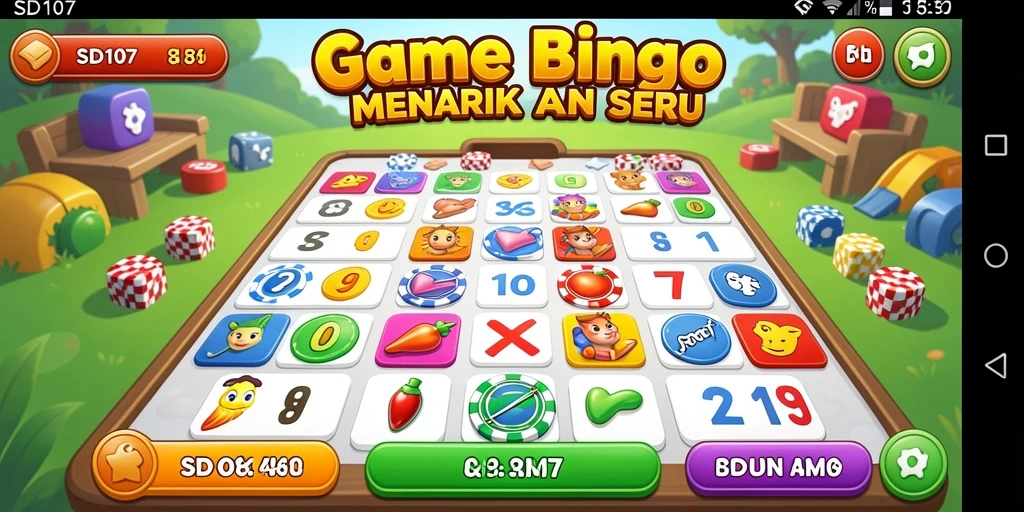 Screenshot utama SD107 menampilkan gameplay Bingo yang mengasyikkan.