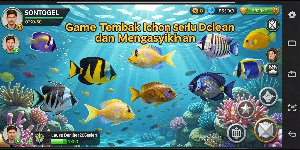 Gameplay SONTOGEL menampilkan aksi menembak ikan yang seru dan menegangkan.