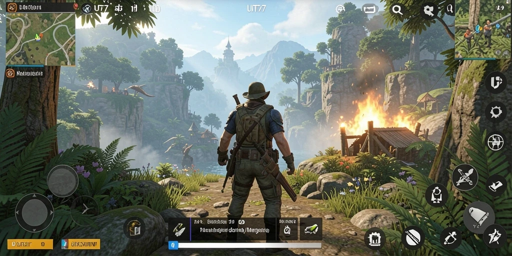 Gameplay UT77 menampilkan eksplorasi dunia terbuka yang menakjubkan.