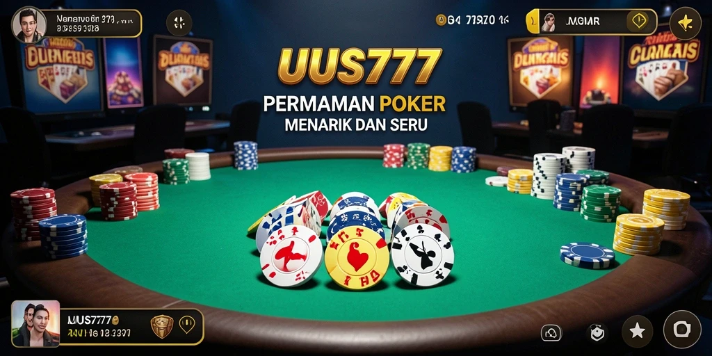 Tampilan gameplay UUS777 dengan aksi poker yang mendebarkan.