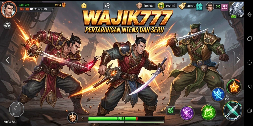 Gameplay WAJIK777 menampilkan pertarungan intens dengan karakter unik.