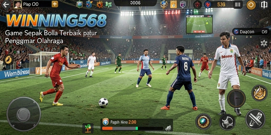 Tampilan menarik dari gameplay <strong>WINNING568</strong> yang menampilkan aksi sepak bola yang seru.