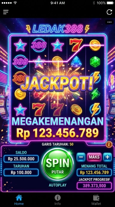 Tangkapan layar aplikasinya yang menunjukkan berbagai aplikasi yang tersedia di ledak388.